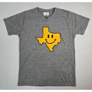 Where I'm From Kids Texas Smiley Face Graphic T-Shirt Gray Youth Medium NWT